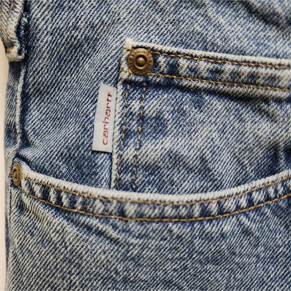 Carhartt Jeans Mens 35x29 Blue Cotton Denim Relaxed Fit Straight Casual Workwear - Picture 6 of 9